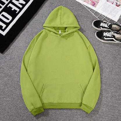 Women's solid-color hooded sweatshirt