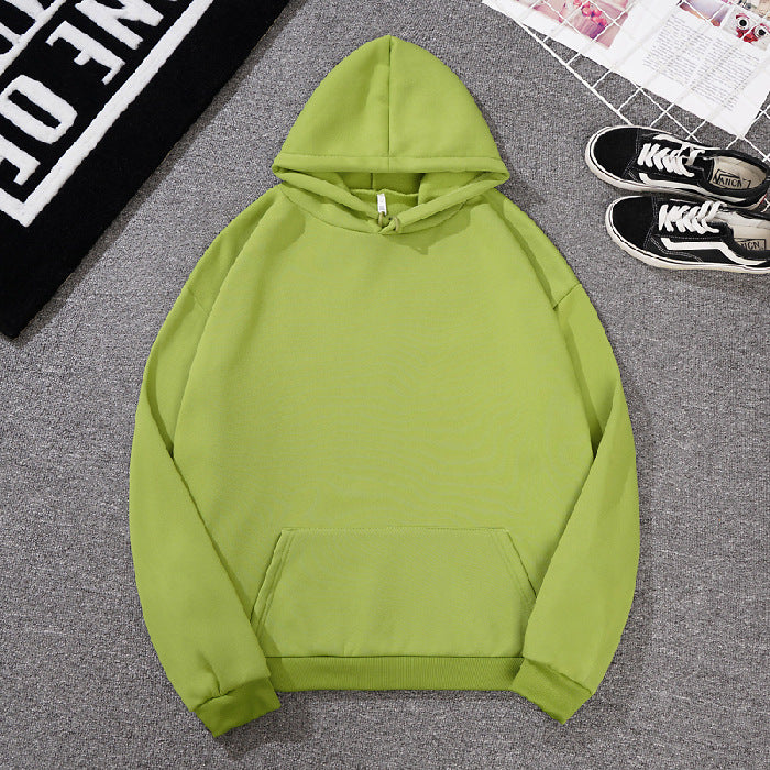 Women's solid-color hooded sweatshirt