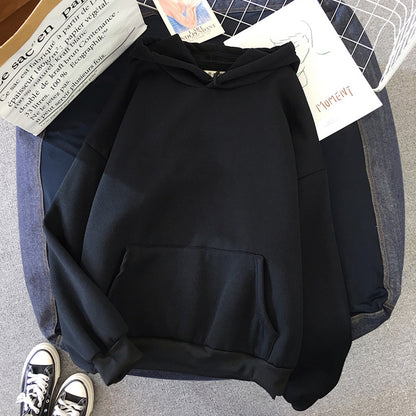 Women's solid-color hooded sweatshirt