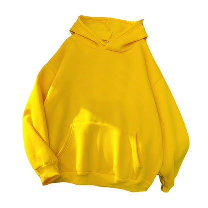 Women's solid-color hooded sweatshirt