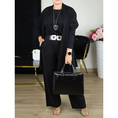 Women's Solid Color Knit Three-Piece