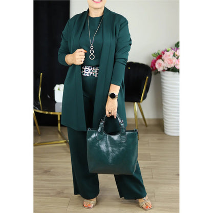 Women's Solid Color Knitted Three-Piece