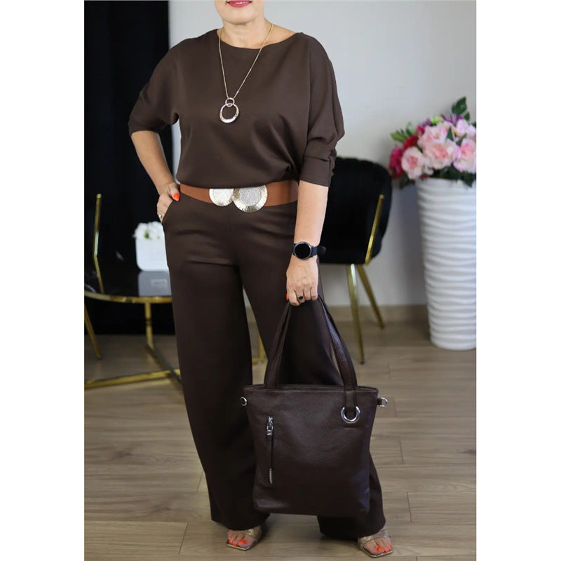 Women's Solid Color Knitted Three-Piece