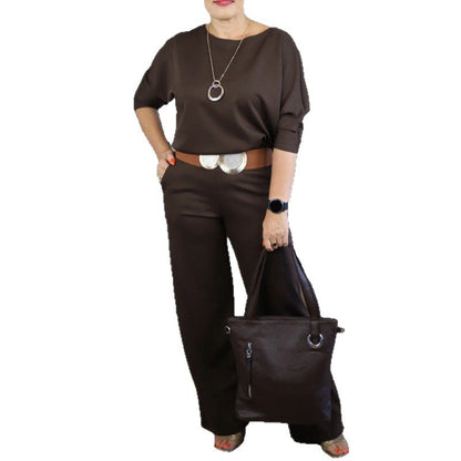 Women's Solid Color Knitted Three-Piece