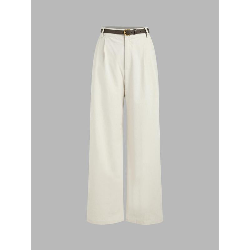 Women's Solid-Color Suit Pants