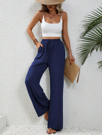 Women's Solid Color Wide Leg Casual Pants