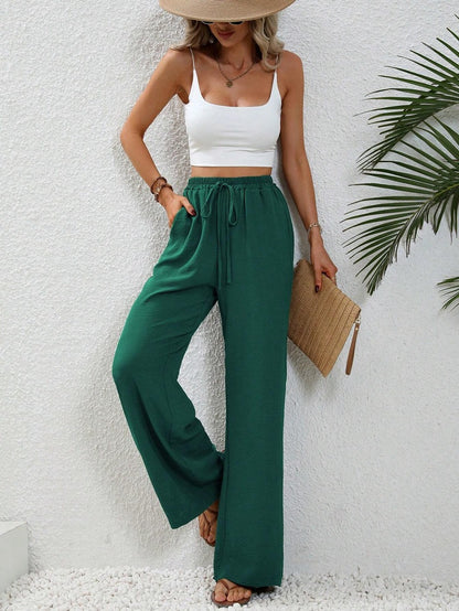 Women's Solid Color Wide Leg Casual Pants