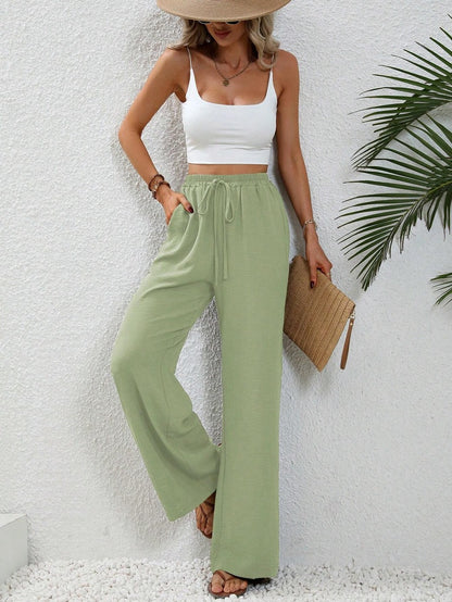 Women's Solid Color Wide Leg Casual Pants