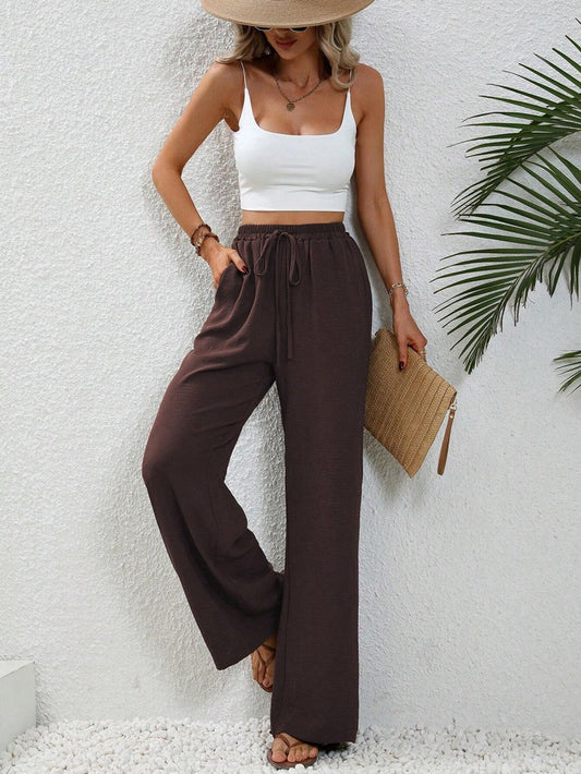 Women's Solid Color Wide Leg Casual Pants