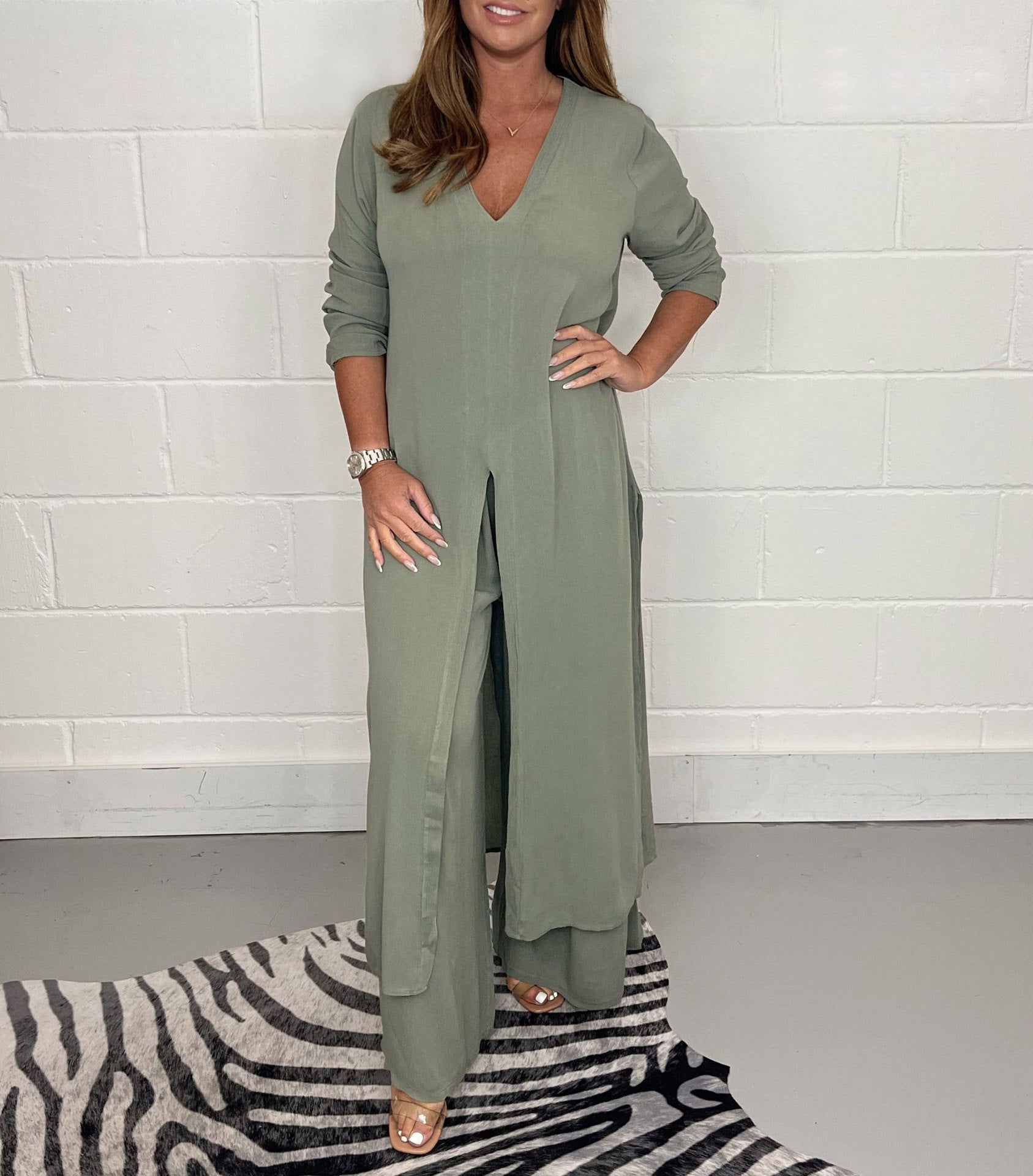 Women's Split Top and Pants Set