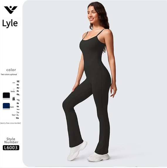 Women's Sports Fitness Jumpsuit Flared Yoga Pants