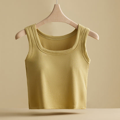 Women's Square Neck Built-in Bra Vest