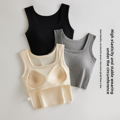 Women's Square Neck Built-in Bra Vest