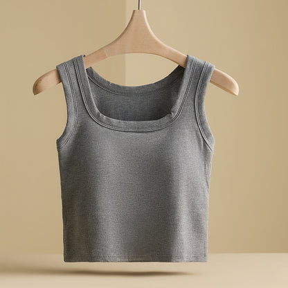 Women's Square Neck Built-in Bra Vest