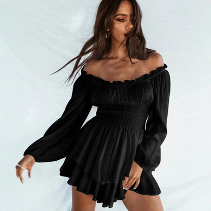 Women's Square Neck Ruffle Trim Jumpsuit