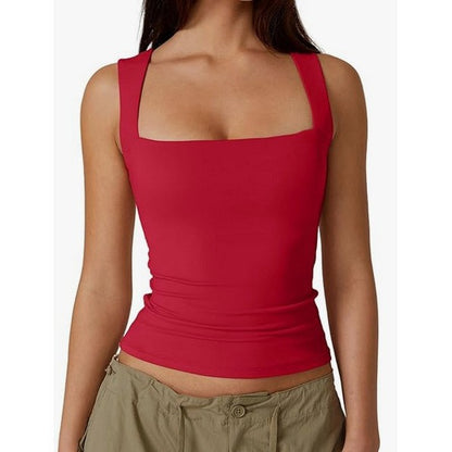Women's Square Neck Sleeveless Vest Top