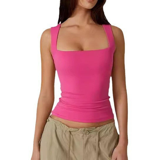 Women's Square Neck Sleeveless Vest Top