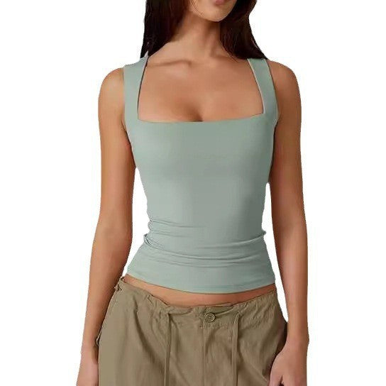 Women's Square Neck Sleeveless Vest Top