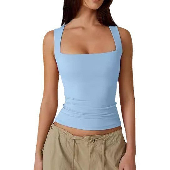 Women's Square Neck Sleeveless Vest Top
