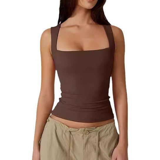 Women's Square Neck Sleeveless Vest Top
