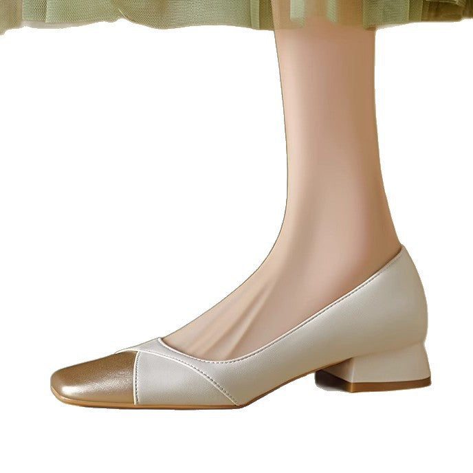 Women's Square Toe Mary Jane Shoes with Chunky Low Heel