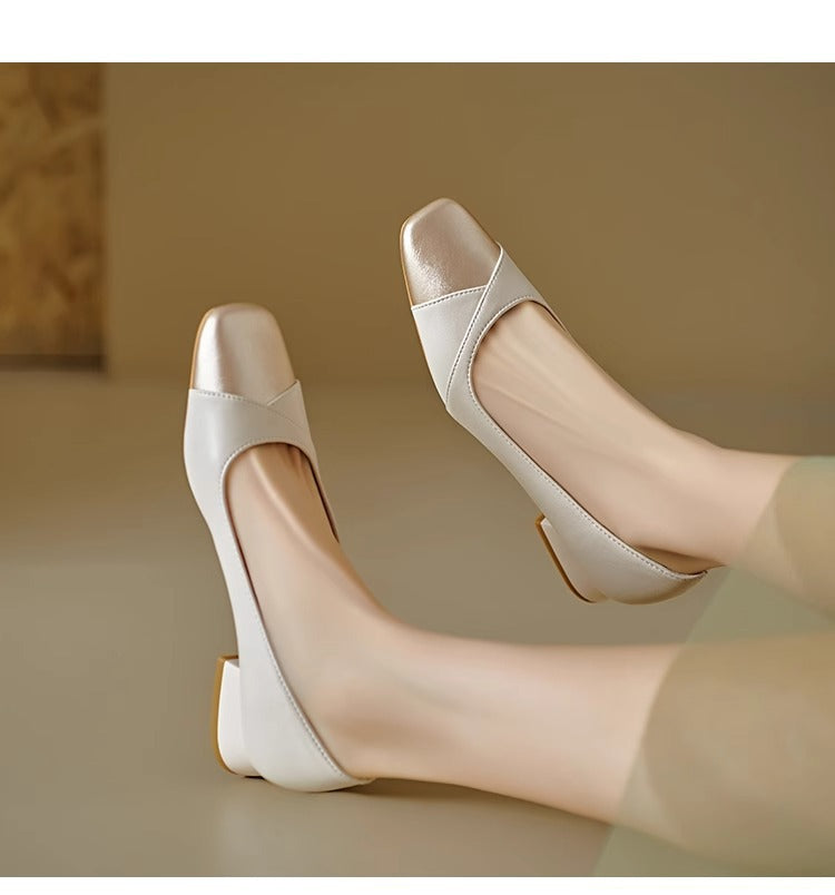 Women's Square Toe Mary Jane Shoes with Chunky Low Heel