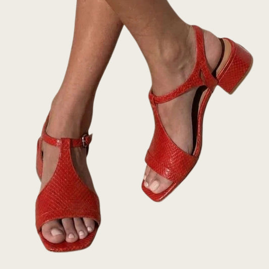 Women's Square Toe T-Strap Sandals