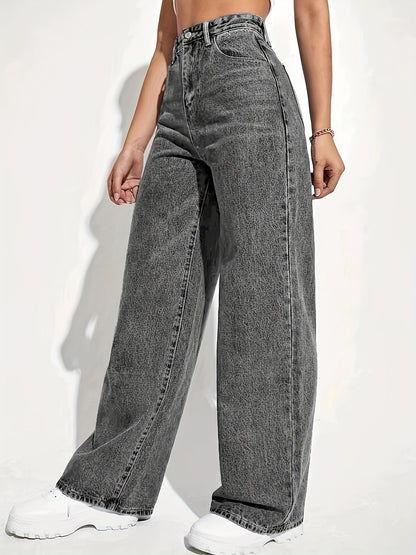 Women's Straight Leg Jeans High Waist Casual Trousers