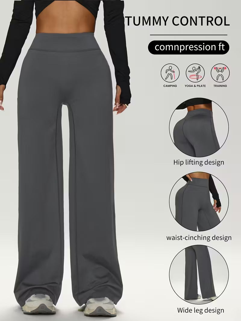 Women's Straight-Leg Yoga Pants with High Waist
