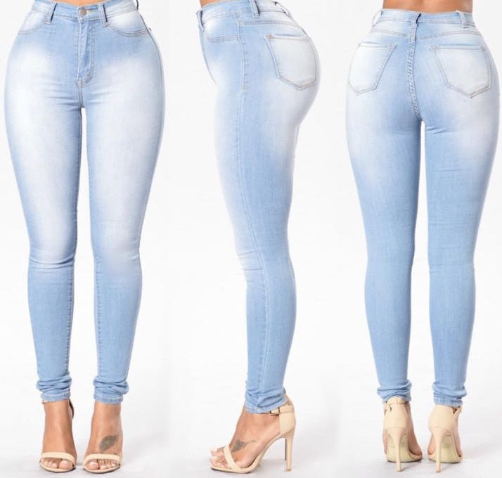 Women's Stretch Denim High Waist Slim Leg Pants