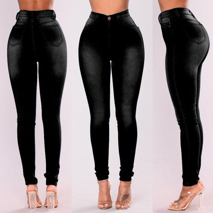 Women's Stretch Denim High Waist Slim Leg Pants