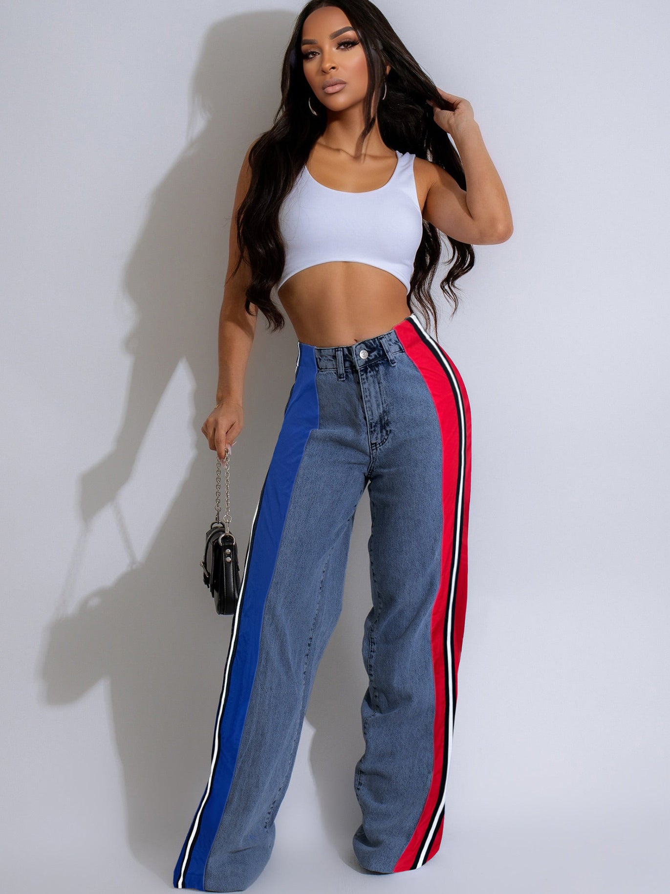 Women's Stretch Denim Straight Leg Pants
