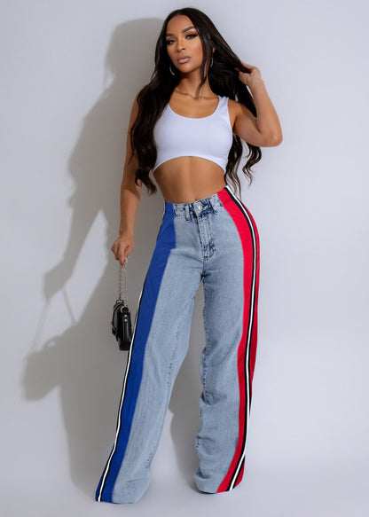 Women's Stretch Denim Straight Leg Pants
