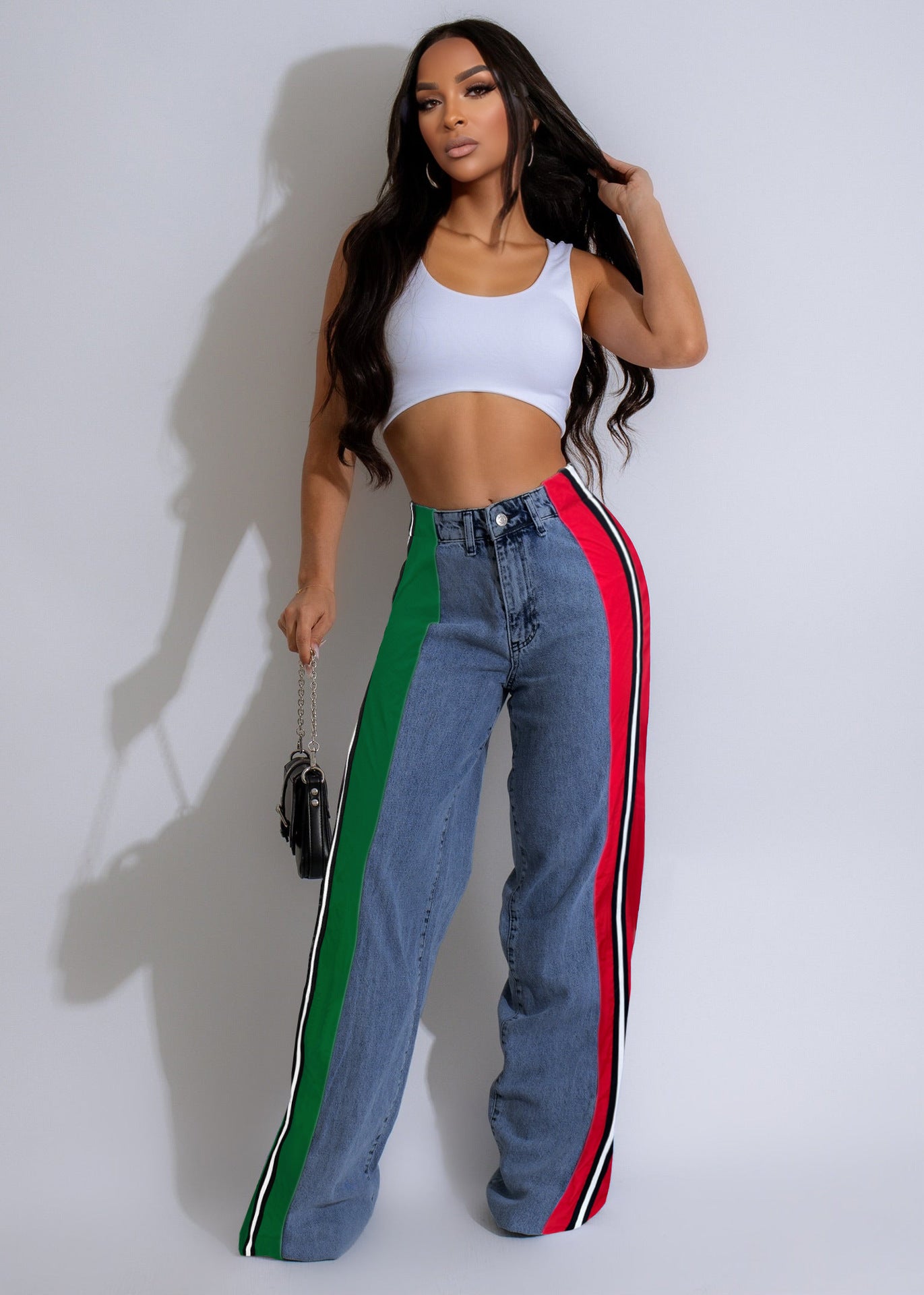 Women's Stretch Denim Straight Leg Pants