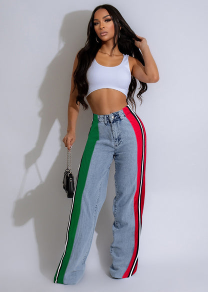 Women's Stretch Denim Straight Leg Pants