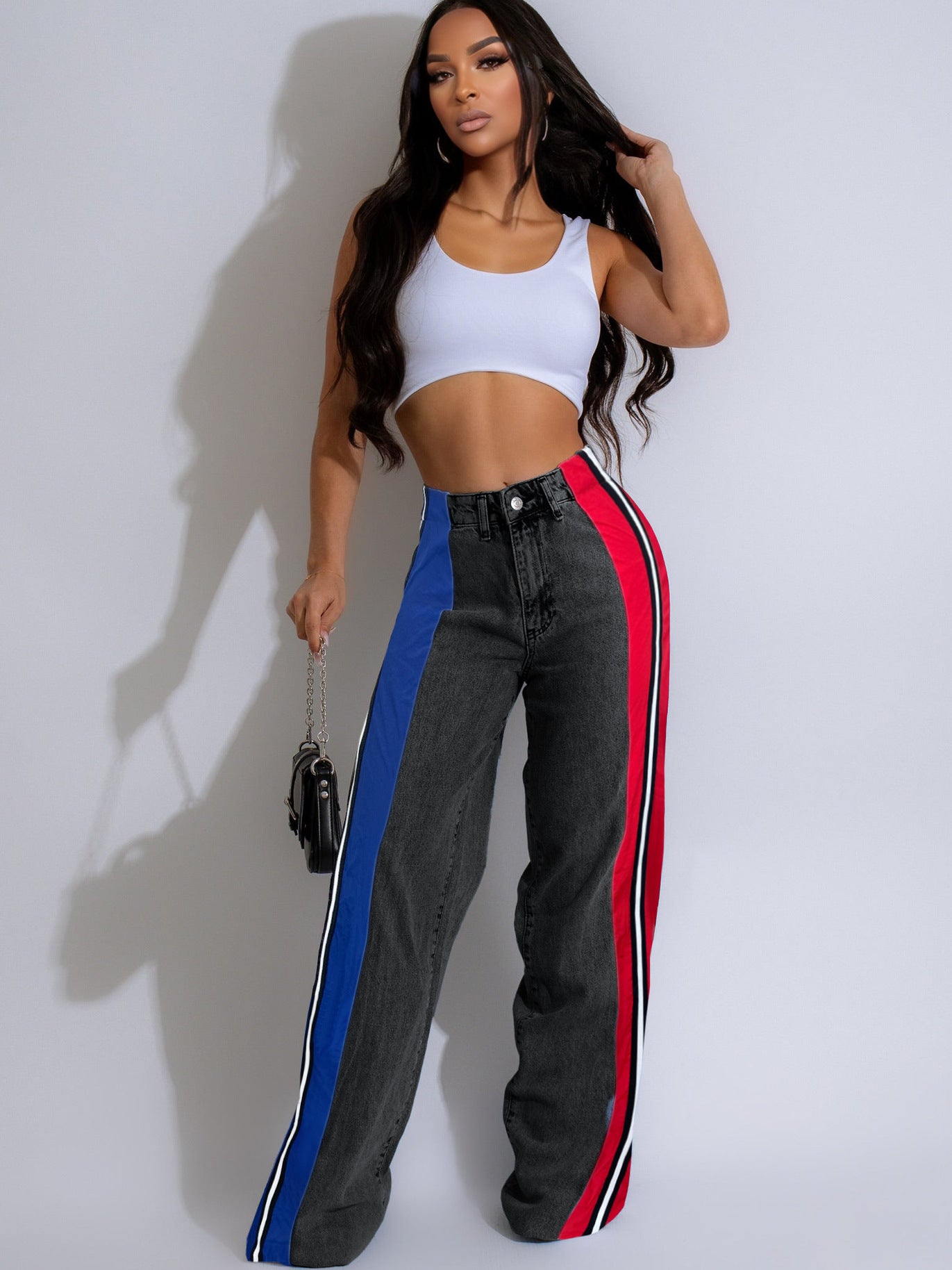 Women's Stretch Denim Straight Leg Pants