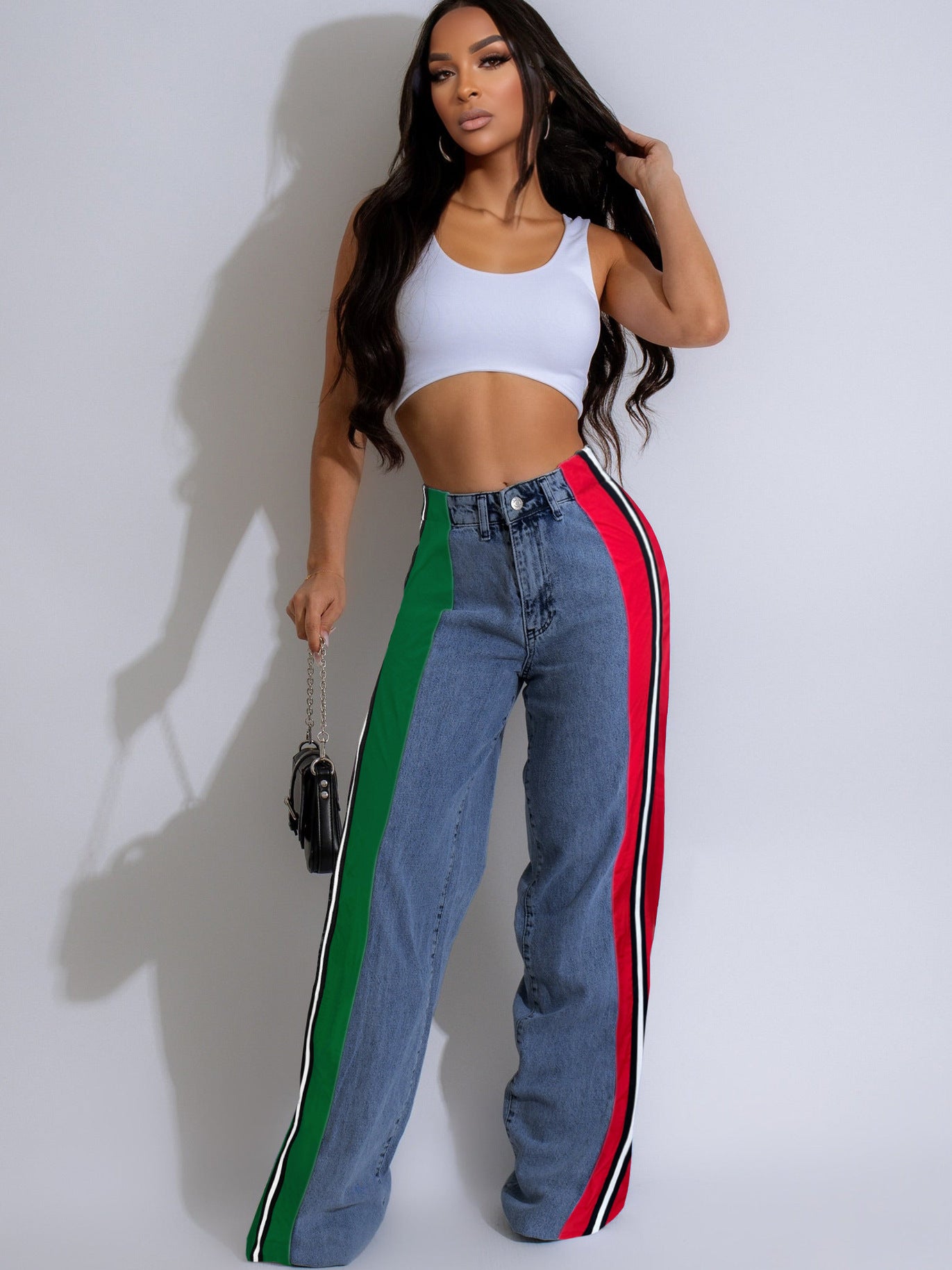 Women's Stretch Denim Straight Leg Pants