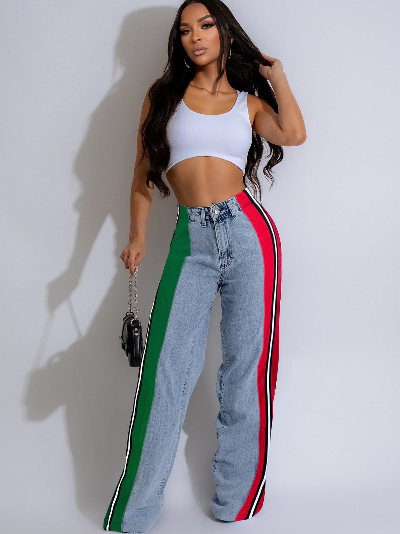 Women's Stretch Denim Straight Leg Pants
