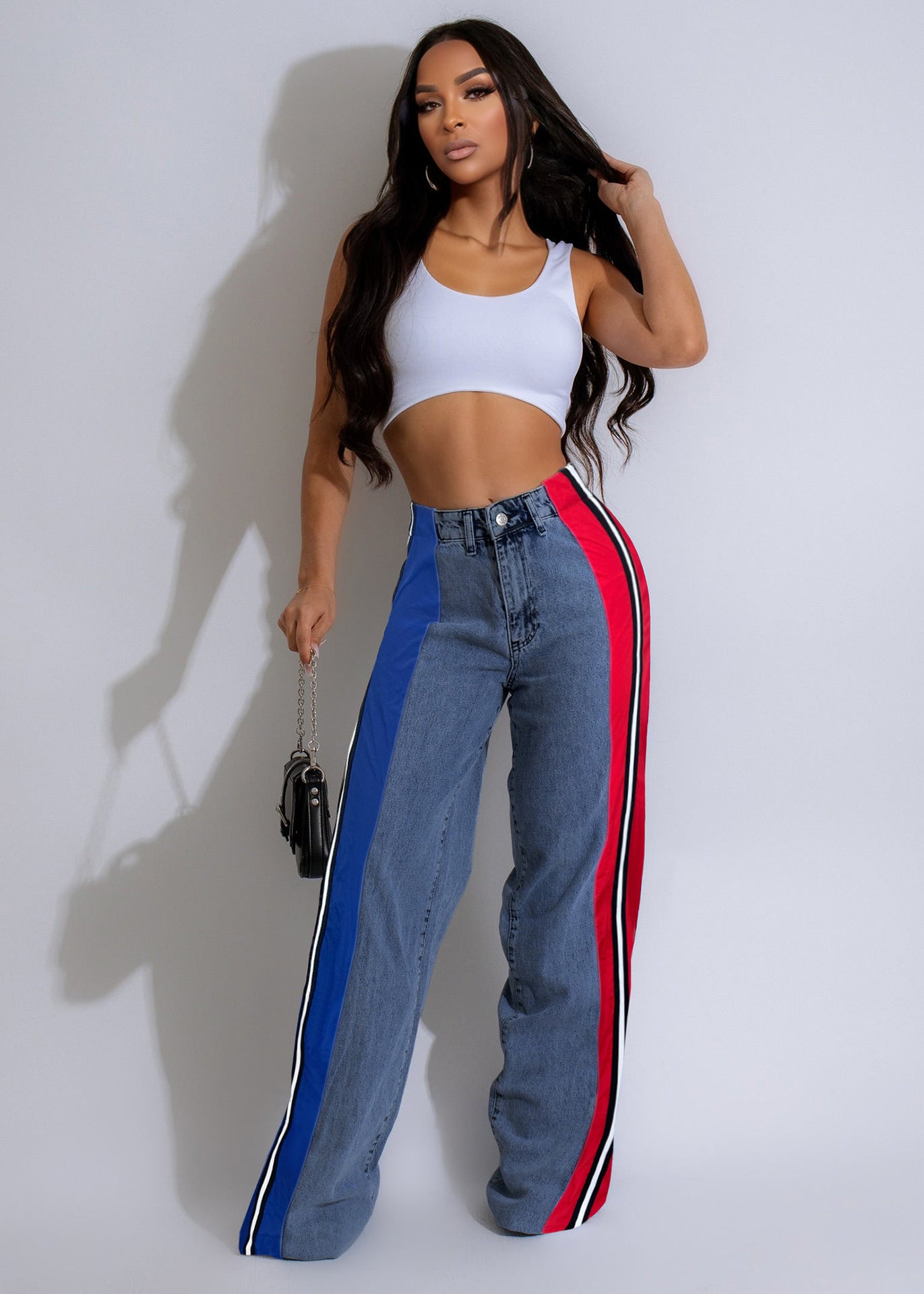 Women's Stretch Denim Straight Leg Pants