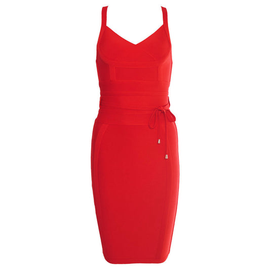 Women's Stretchy Bandage Bodycon Dress with Belt