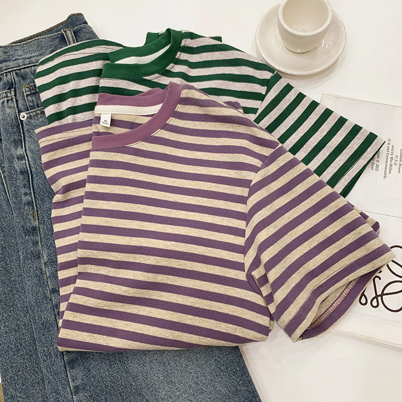 Women's Striped Short Sleeve T-Shirt