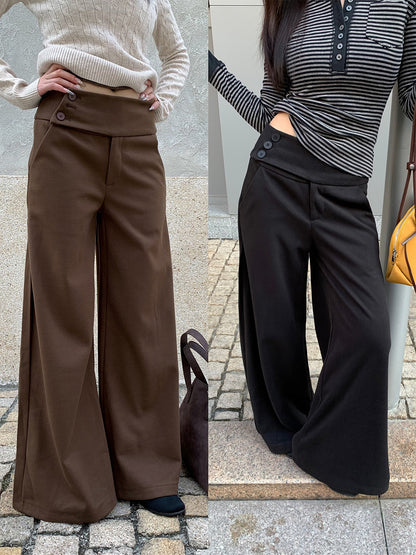 Women's Stylish Side-Button Suit Pants