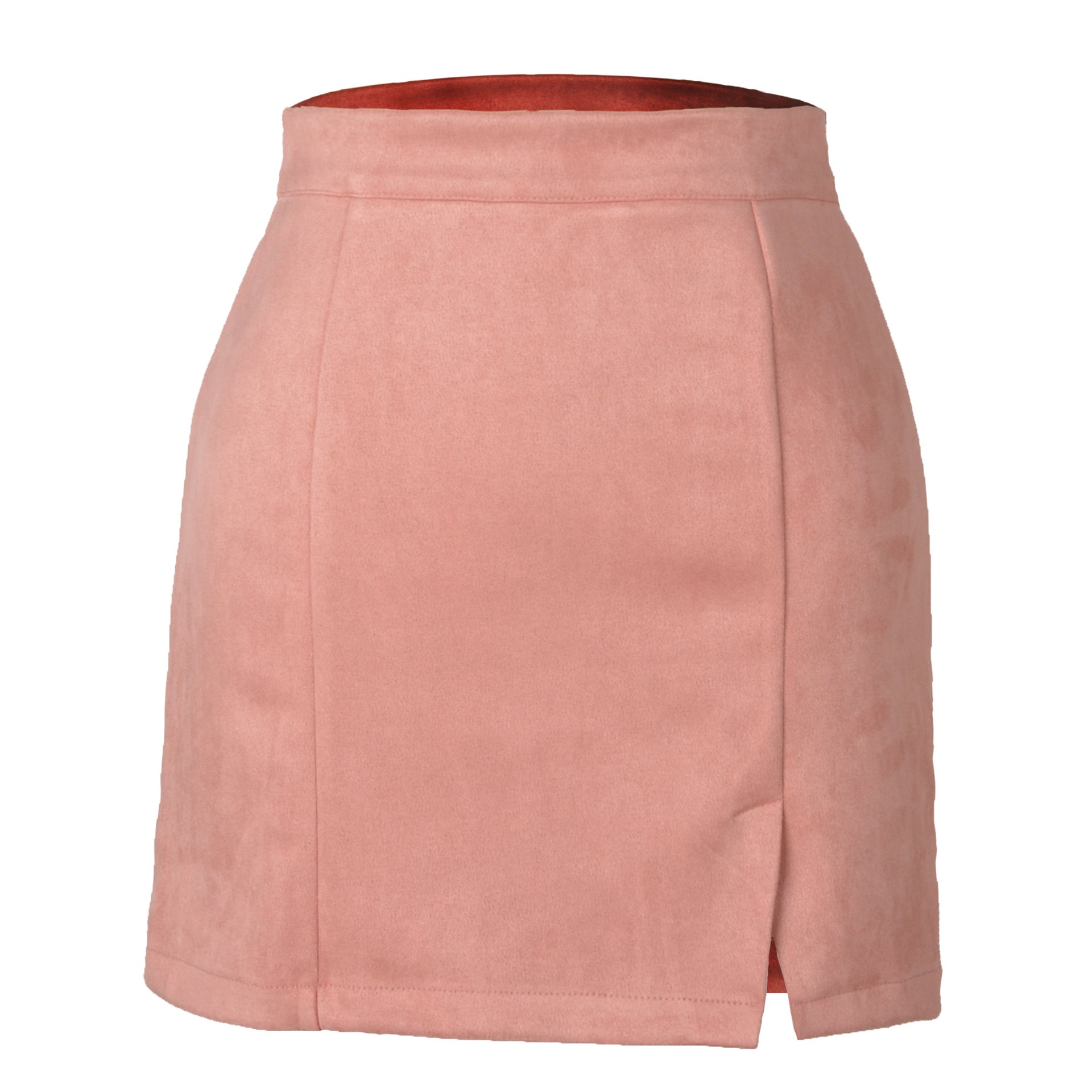 Women's suede fabric high-waisted short skirt half-length dress