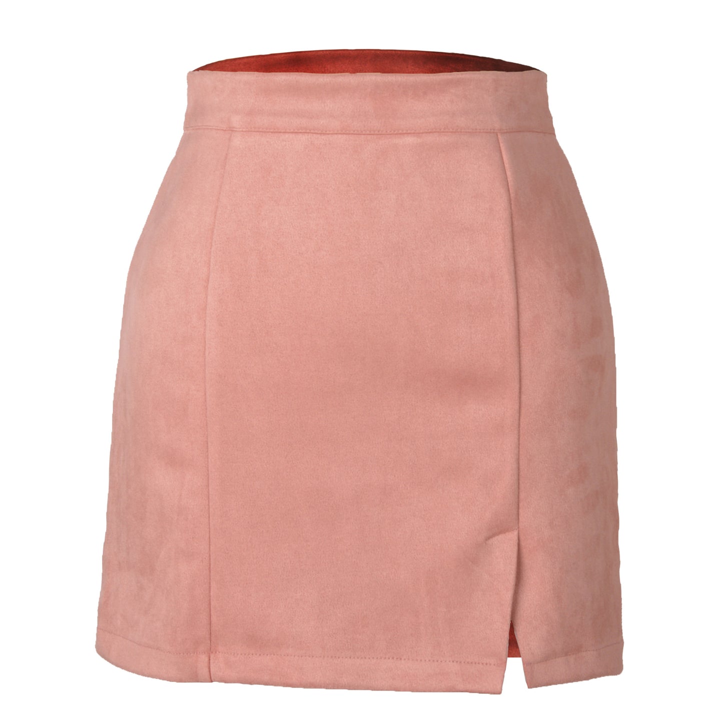 Women's suede fabric high-waisted short skirt half-length dress