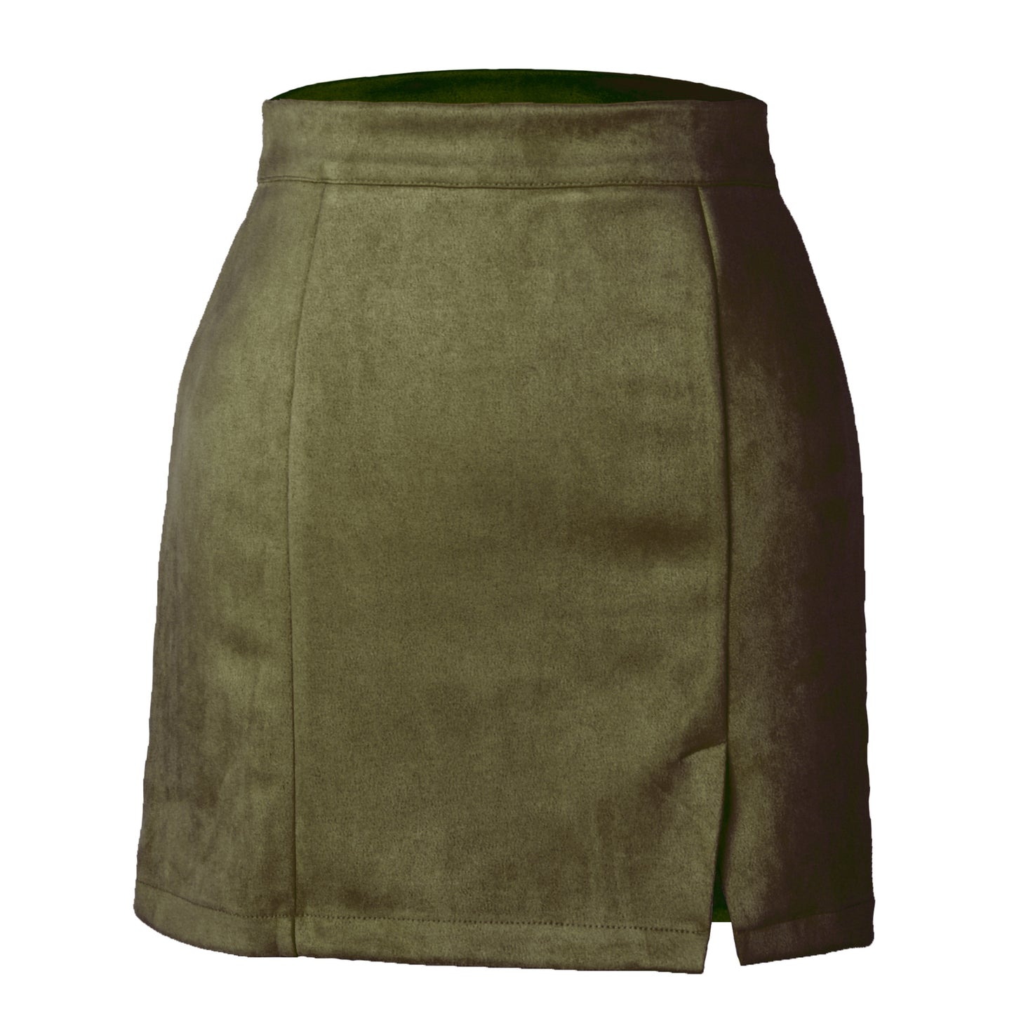 Women's suede fabric high-waisted short skirt half-length dress