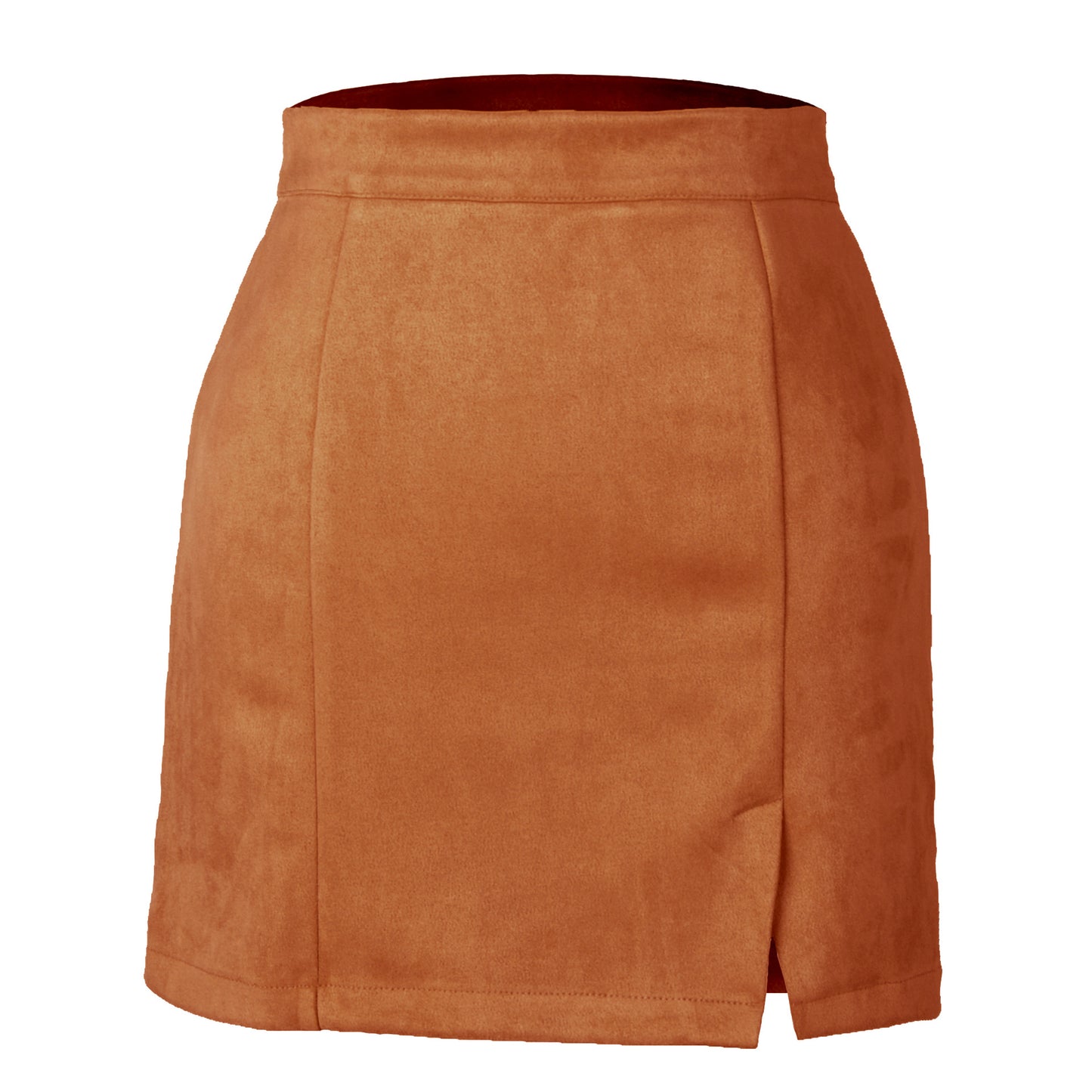 Women's suede fabric high-waisted short skirt half-length dress
