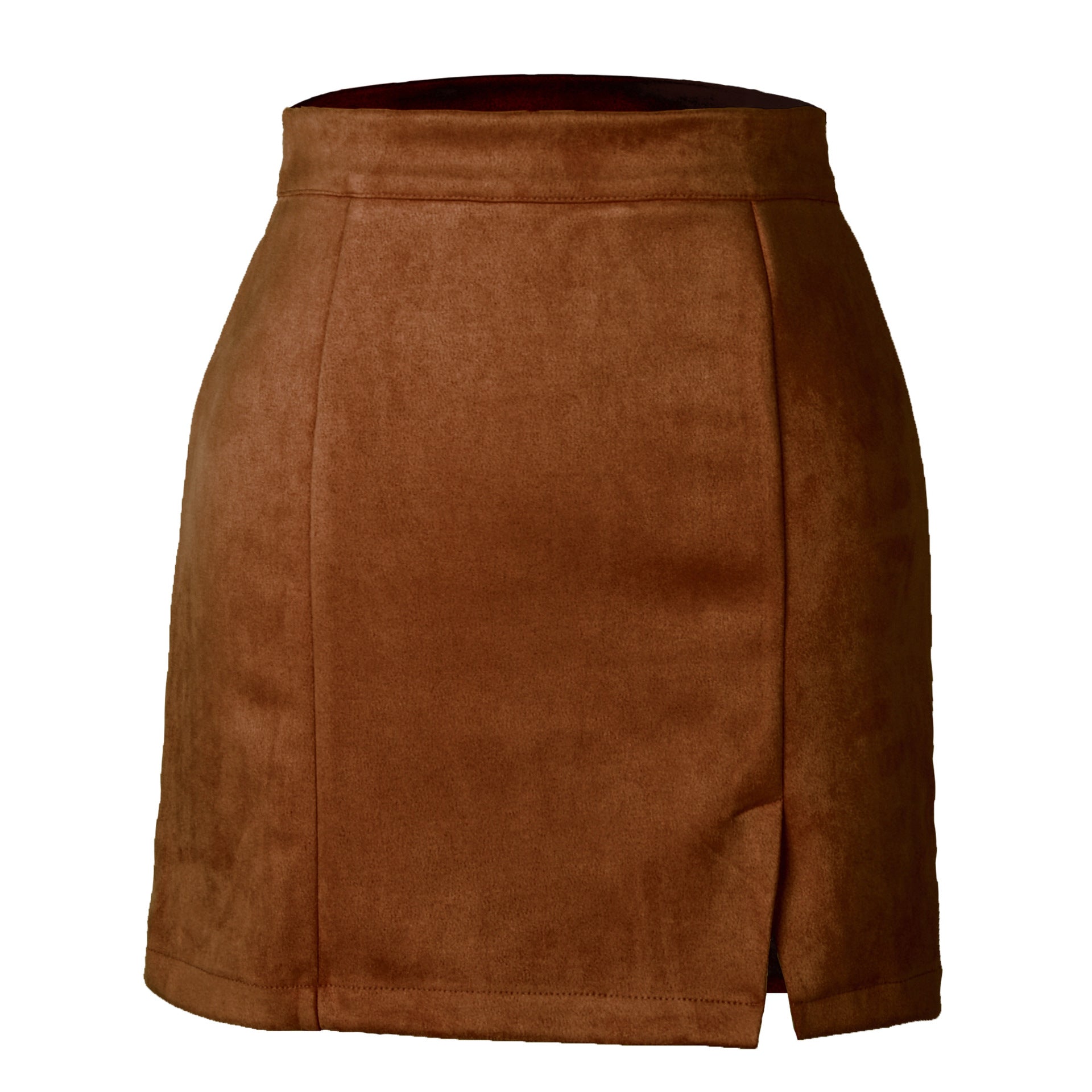 Women's suede fabric high-waisted short skirt half-length dress