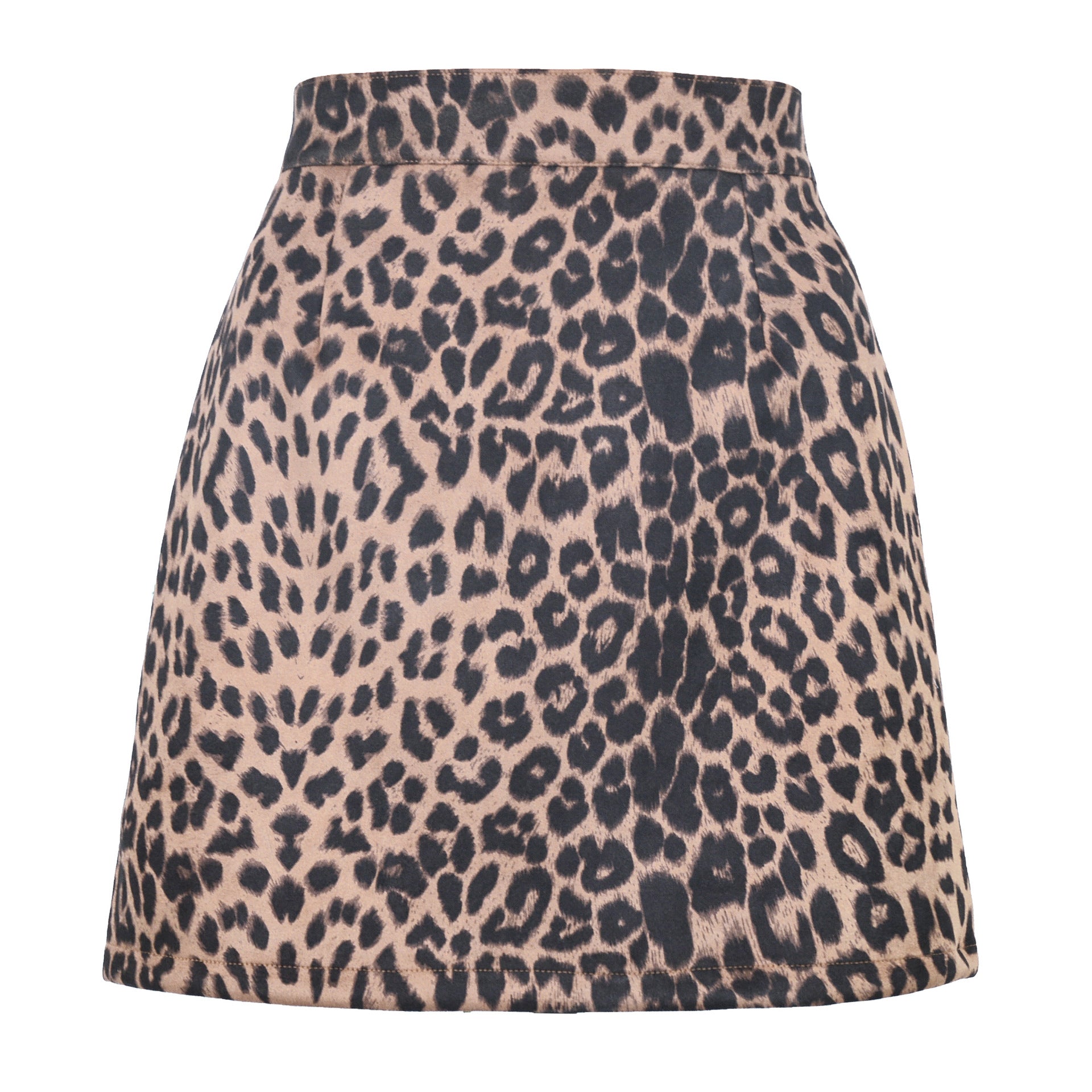 Women's suede fabric high-waisted short skirt half-length dress