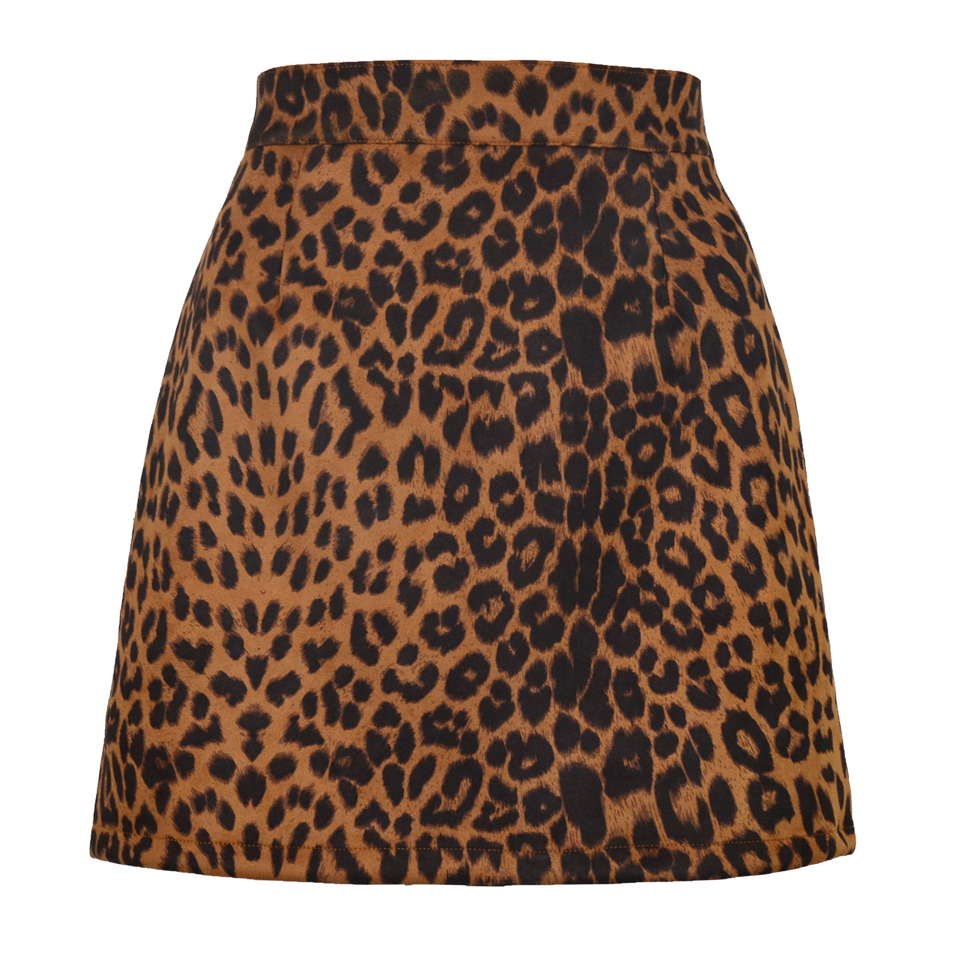 Women's suede fabric high-waisted short skirt half-length dress