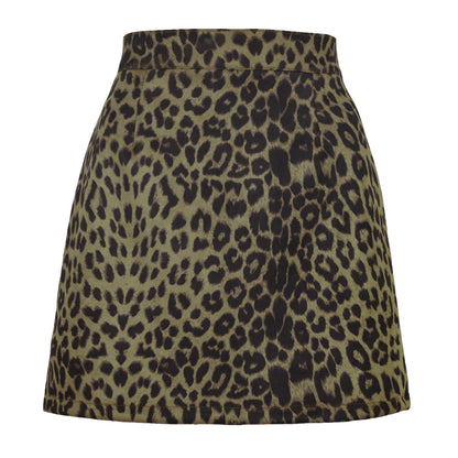 Women's suede fabric high-waisted short skirt half-length dress